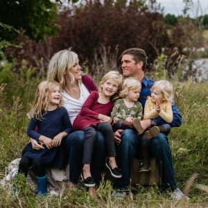 Camp family photo: mother, father and four daughters