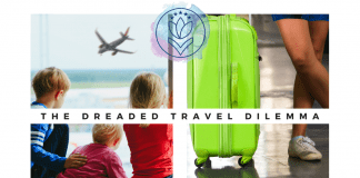 The Dreaded Travel Dilemma children waiting in airport and a travel case with "The Dreaded Travel Dilemma" in text and MMC logo