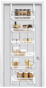 over-the-door storage rack for organizations of pantry staples