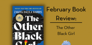 The Other Black Girl book with "February Book Review: The Other Black Girl" in text and MMC Book Club logo