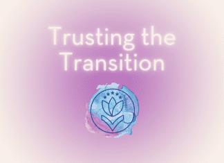 purple fading into white with "Trusting the Transition" in text and MMC logo