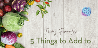 Friday Favorites: 5 Things to Add to Your Lidl Cart fresh produce on a wood panel background with "Friday Favorites: 5 Things to Add to Your Lidl Cart" in text and MMC logo