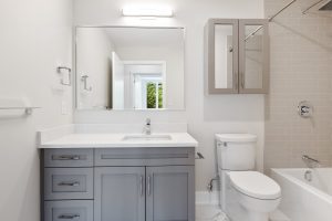 grey and white bathroom