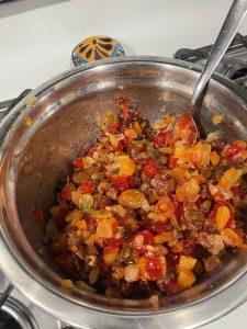 Dried fruit in a metal bowl