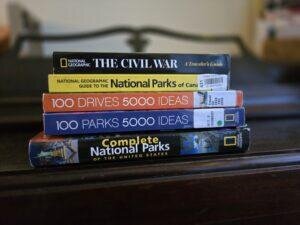 stack of 5 travel guide books
