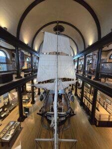 Half-scale model of a whaling ship in museum