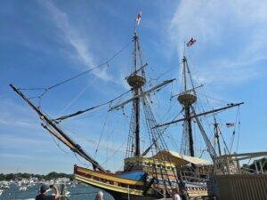 The Mayflower replica ship in Plymouth, MA