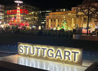 Downtown Stuttgart during annual Christmas market