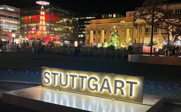 Downtown Stuttgart during annual Christmas market