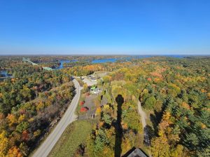 Overlooking fall foliage from the 1000 Islands Tower